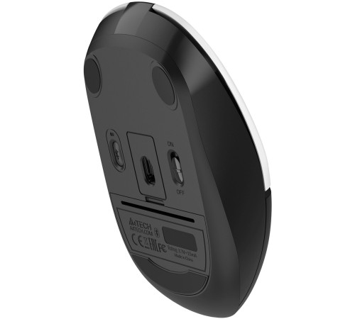 Мышь A4Tech Fstyler FB12S черный/белый оптическая (1200dpi) silent беспроводная BT/Radio USB (2but)