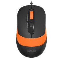 Мышь A4Tech Fstyler FM10S черный/оранжевый оптическая (1600dpi) silent USB (3but)