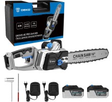 Электрическая цепная пила Deko DKCHS 40 PRO дл.шины:16" (40cm) 4Ач ЗУ (063-4357)