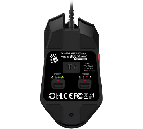 Мышь A4Tech Bloody W60 Max Mini черный оптическая (12000dpi) USB (9but) Мышь A4Tech Bloody W60 Max Mini черный оптическая (12000dpi) USB (9but)