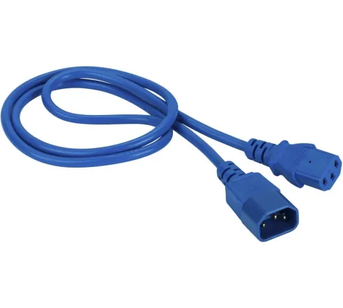 Кабель Lanmaster LAN-PP13/14-0.5-BL C13-С14 проводник.:3x0.75мм2 0.5м 220В 10А (упак.:1шт) синий