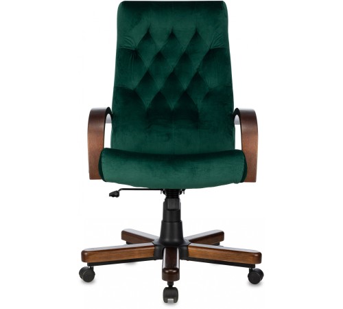 Кресло руководителя Бюрократ T-9928WALNUT Fabric зеленый Italia Green крестов. металл/дерево