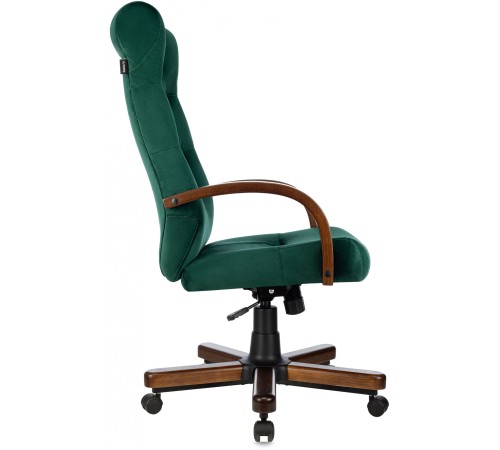 Кресло руководителя Бюрократ T-9928WALNUT Fabric зеленый Italia Green крестов. металл/дерево