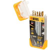 Набор сверл по металлу, 2-3-4-5-6-8 мм, HSS-Tin, Golden Tip, 6 шт// Denzel