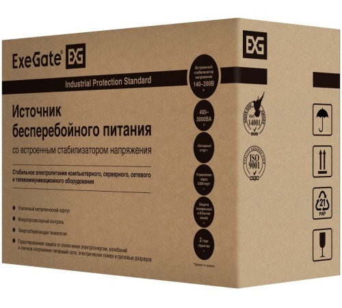 Exegate EP285483RUS ИБП ExeGate SpecialPro UNB-1000.LED.AVR.EURO.RJ <1000VA/650W, LED, AVR, 4 евророзетки, RJ45/11, Black>
