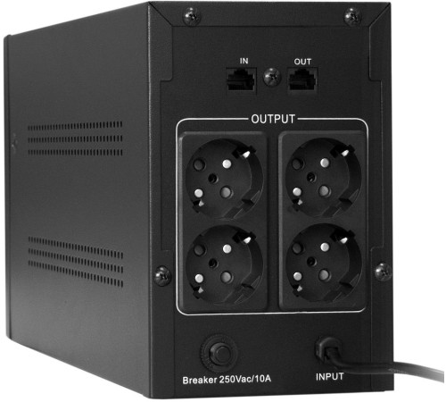 Exegate EP285483RUS ИБП ExeGate SpecialPro UNB-1000.LED.AVR.EURO.RJ <1000VA/650W, LED, AVR, 4 евророзетки, RJ45/11, Black>