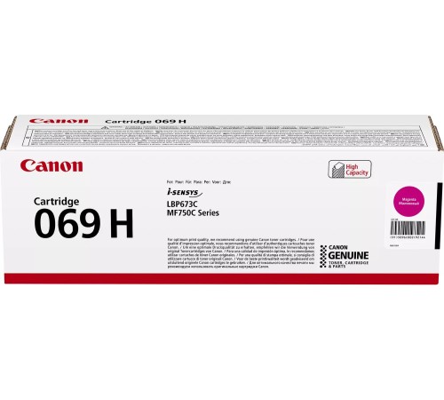 Картридж лазерный Canon 069HM 5096C002/004 пурпурный (5500стр.) для Canon MF752Cdw/754Cdw, LBP673Cdw