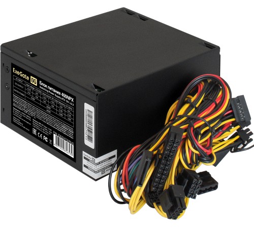 Exegate EX224732RUS / 251759 /278131  Блок питания 400W ATX-400NPX OEM, black, 12cm fan, 24+4pin, 6pin PCI-E, 3*SATA