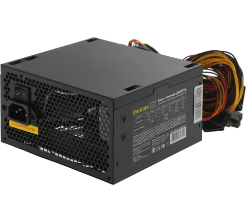 Блок питания 500W Exegate 500NPXE(+PFC), ATX, black, 12cm fan, 24+4pin, 6pin PCI-E, 3*SATA Блок питания 500W Exegate 500NPXE(+PFC), ATX, black, 12cm fan, 24+4pin, 6pin PCI-E, 3*SATA