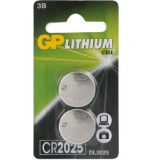 Батарея GP Lithium CR2025 (2шт) блистер
