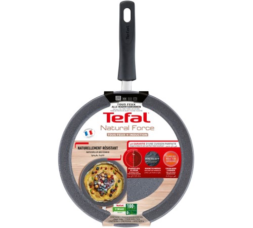 Сковорода блинная Tefal Natural Force G2663872 круглая 25см покрытие: Mineralia+ non-stick ручка несъемная (без крышки) серый (2100118459)