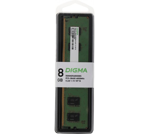 Память DDR5 8Gb 4800MHz Digma DGMAD5480008S RTL PC5-38400 CL40 DIMM 288-pin 1.1В single rank Ret Память DDR5 8Gb 4800MHz Digma DGMAD5480008S RTL PC5-38400 CL40 DIMM 288-pin 1.1В single rank Ret
