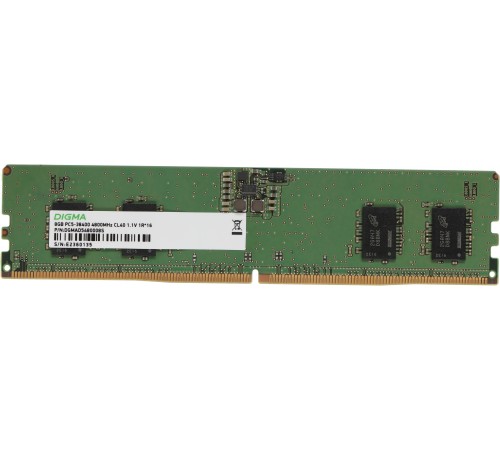 Память DDR5 8Gb 4800MHz Digma DGMAD5480008S RTL PC5-38400 CL40 DIMM 288-pin 1.1В single rank Ret Память DDR5 8Gb 4800MHz Digma DGMAD5480008S RTL PC5-38400 CL40 DIMM 288-pin 1.1В single rank Ret