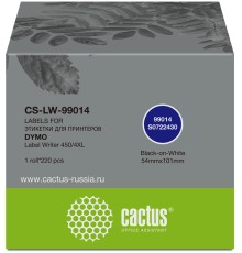 Этикетки Cactus CS-LW-99014 сег.:101x54мм черный белый 220шт/рул Dymo Label Writer 450/4XL