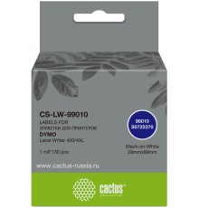 Этикетки Cactus CS-LW-99010 сег.:89x28мм черный белый 130шт/рул Dymo Label Writer 450/4XL