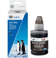 Чернила G&G GG-GI-490BK GI-490 черный пигментный 140мл для Canon Pixma G1400/G2400/G3400/G4400