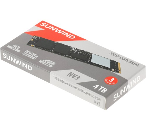 Накопитель SSD SunWind PCIe 3.0 x4 4TB SWSSD004TN3 NV3 M.2 2280