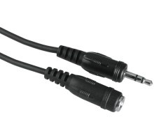 Адаптер аудио Hama H-205104 Jack 3.5 (m)/Jack 3.5 (f) 2.5м. черный (00205104)