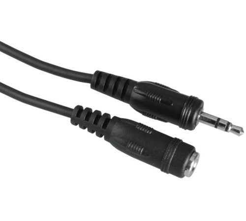 Адаптер аудио Hama H-205104 Jack 3.5 (m)/Jack 3.5 (f) 2.5м. черный (00205104)