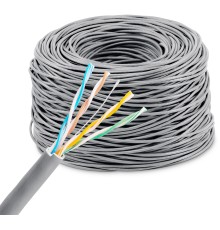 Кабель сетевой Buro UTP 4 пары cat5E solid 0.40мм Cu 100м серый