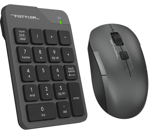 Числовой блок + мышь A4Tech Fstyler FG1600C Air клав:серый мышь:серый/черный USB беспроводная slim (FG1600C) Числовой блок + мышь A4Tech Fstyler FG1600C Air клав:серый мышь:серый/черный USB беспроводная slim (FG1600C)