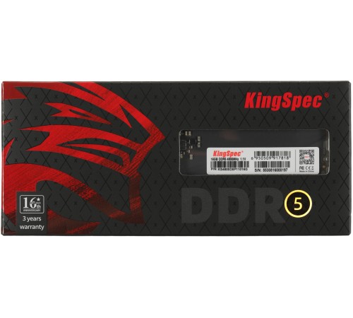 Память DDR5 16GB 4800MHz Kingspec KS4800D5P11016G RTL PC5-38400 CL40 DIMM 288-pin 1.1В single rank Ret