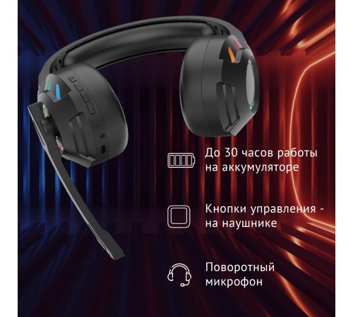 Наушники с микрофоном Оклик HS-L420G черный 1.5м мониторные BT оголовье (1939799) Наушники с микрофоном Оклик HS-L420G черный 1.5м мониторные BT оголовье (1939799)
