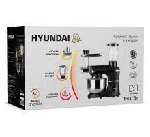 Кухонная машина Hyundai HYM-S8591 планетар.вращ. 1600Вт черный/серебристый