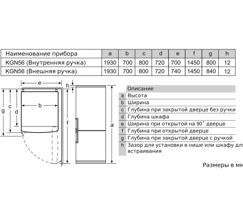 Холодильник Bosch KGN56LB31U 2-хкамерн. черный (двухкамерный)
