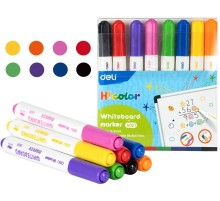 Набор маркеров для досок Deli EU021 H!Color круглый пиш. наконечник 2мм 8цв. ПВХ-пенал