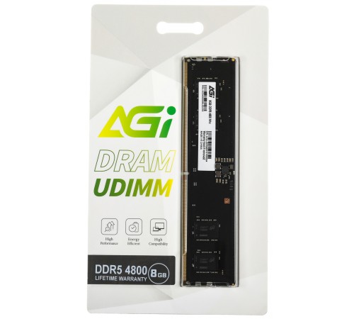 Память DDR5 8GB 4800MHz AGi AGI480008UD238 RTL PC5-38400 CL40 DIMM 288-pin 1.1В single rank Ret Память DDR5 8GB 4800MHz AGi AGI480008UD238 RTL PC5-38400 CL40 DIMM 288-pin 1.1В single rank Ret