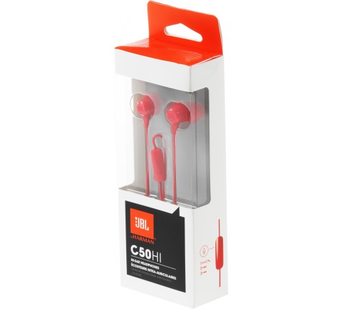 Гарнитура внутриканальные JBL C50HI 1.2м красный проводные в ушной раковине (JBLC50HIRED)
