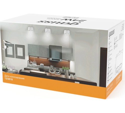 Светильник Gauss Overhead HD032 потолоч. 24Вт 3000K цв.св.:белый теплый белый