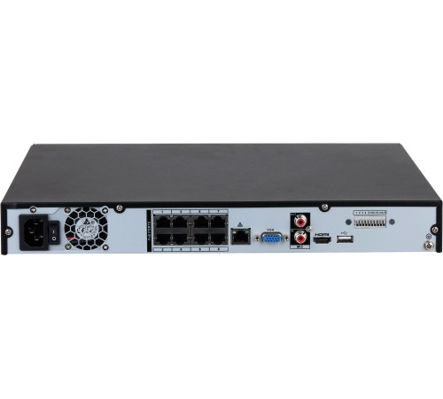 DAHUA DHI-NVR4208-8P-EI 8-канальный IP-видеорегистратор c PoE, 4K, H.265+, видеоаналитика, входящий поток до 256Мбит/с, 2 SATA III до 16Тбайт