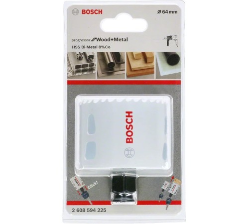Коронка Bosch 2608594225 по дер/мет/пласт Д=64мм (1пред.) для шуруповертов/дрелей