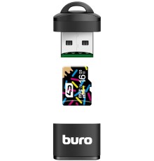 Устройство чтения карт памяти USB2.0 Buro BU-CR-200 черный