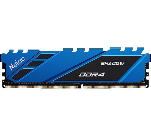 Память DIMM DDR4 16Gb PC21300 2666MHz CL19 Netac Shadow blue с радиатором (NTSDD4P26SP-16B)