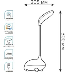 Светильник Gauss Qplus GTL701 (GT7014) настольный LED розовый 6Вт