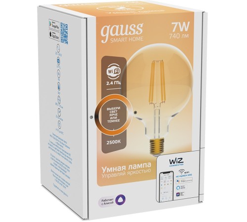Умная лампа Gauss Smart Home G95 E27 (упак.:1шт) (1320112) Умная лампа Gauss Smart Home G95 E27 (упак.:1шт) (1320112)
