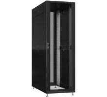 Шкаф серверный Powercom PSR4286-10201-BL напольный 42U 600x800мм пер.дв.перфор. задн.дв.перфор.2-хст. 800кг черный 100кг 2000мм IP20 сталь