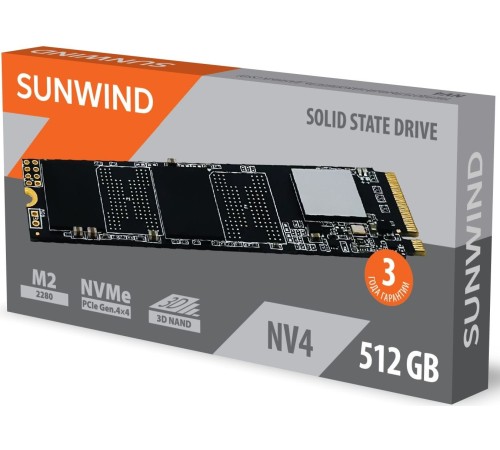 Накопитель SSD SunWind PCIe 4.0 x4 512GB SWSSD512GN4 NV4 M.2 2280