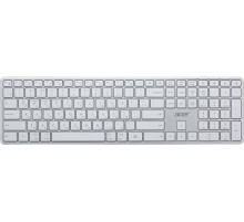 Клавиатура Acer OKR301 белый/серебристый USB беспроводная BT/Radio slim Multimedia (ZL.KBDEE.015)
