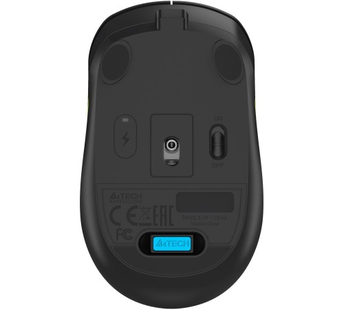 Мышь A4Tech Fstyler FG10CS Air черный/синий оптическая (2000dpi) silent беспроводная USB для ноутбука (4but)