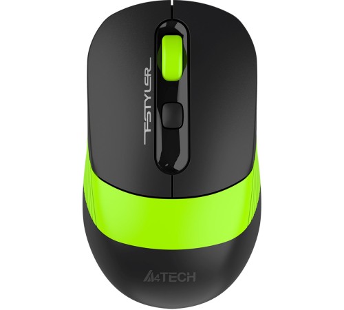 Мышь A4Tech Fstyler FG10CS Air черный/зеленый оптическая (2000dpi) silent беспроводная USB для ноутбука (4but)