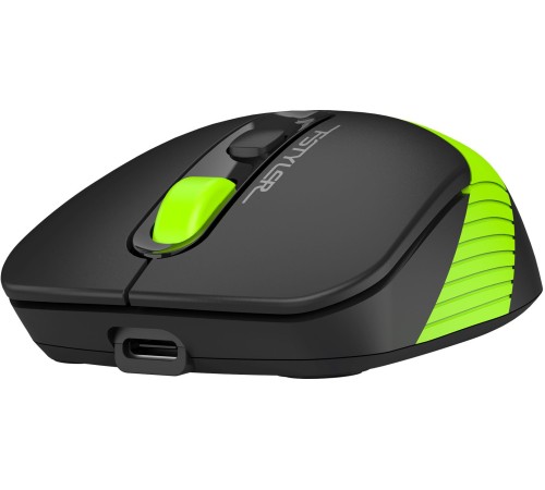 Мышь A4Tech Fstyler FG10CS Air черный/зеленый оптическая (2000dpi) silent беспроводная USB для ноутбука (4but)