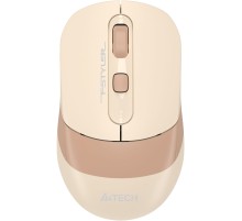 Мышь A4Tech Fstyler FG10CS Air бежевый/коричневый оптическая (2000dpi) silent беспроводная USB для ноутбука (4but)
