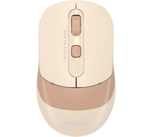 Мышь A4Tech Fstyler FG10CS Air бежевый/коричневый оптическая (2000dpi) silent беспроводная USB для ноутбука (4but)