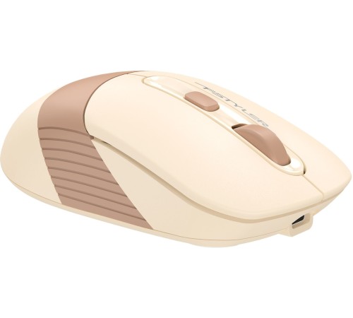 Мышь A4Tech Fstyler FG10CS Air бежевый/коричневый оптическая (2000dpi) silent беспроводная USB для ноутбука (4but)