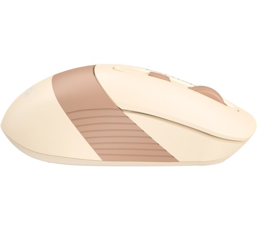 Мышь A4Tech Fstyler FG10CS Air бежевый/коричневый оптическая (2000dpi) silent беспроводная USB для ноутбука (4but)