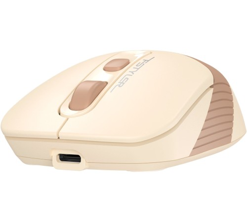 Мышь A4Tech Fstyler FG10CS Air бежевый/коричневый оптическая (2000dpi) silent беспроводная USB для ноутбука (4but)
